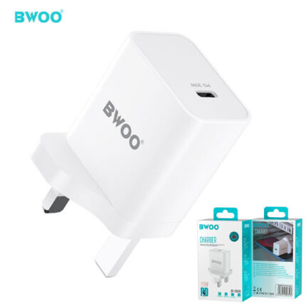 Original BWOO CDA-128 20W PD Fast Charging Adaptor USB C Charger for iPhone 15