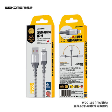 WEKOME WDC-169I Raython Series 6A USB to 8 Pin Braided Fast Charge Iphone Lightning Data Cable 1m