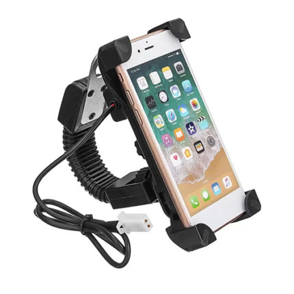 Motor bike mobile phone holder with Charging - Mirror Mount