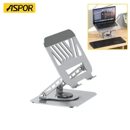 Aspor A703 Adjustable Metal Laptop Stand – Portable Aluminum Alloy Ergonomic Holder for Laptops and Tablets