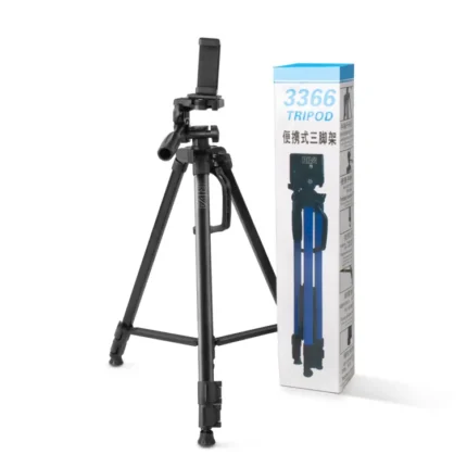 3366 Aluminum Tripod Stand for Camera and Mobile Adjustable Lightweight Design