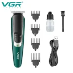 VGR V-176 Rechargeable Hair Trimmer For Men with stainless steel blades and adjustable length settings