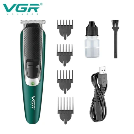 VGR V-176 Rechargeable Hair Trimmer For Men with stainless steel blades and adjustable length settings