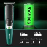 VGR V-176 Rechargeable Hair Trimmer For Men with stainless steel blades and adjustable length settings