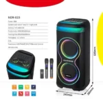 NDR-815 Portable Bluetooth Karaoke Speaker with wireless microphone and LED lights