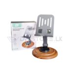 Metal Alloy Wood Design Multi Functional Desk Phone Stand