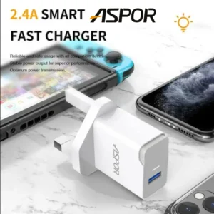 Aspor A822 Quick Charge USB & Type-C charger