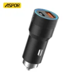 Aspor A909 car charger dual port USB and Type-C