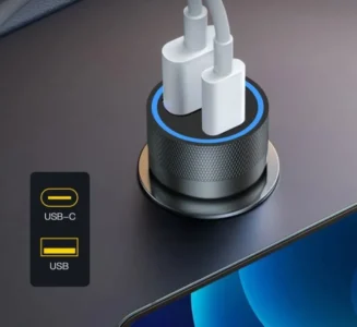 Aspor A909 car charger dual port USB and Type-C