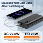 ASPOR A336 portable 22.5W PD power bank with USB & Type-C