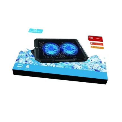 X3 Dual Fans USB Laptop Cooling Pad with adjustable stand