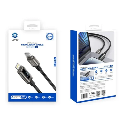 LITO LD15CL USB-C to Lightning 27W PD Fast Charge Cable with LED Display (100cm)