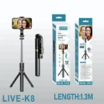 PLOKAMA Live-K8 1.7m Selfie Stick Tripod with Bluetooth Remote