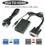 VGA to HDMI converter cable with audio support 1080P