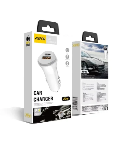 Aspor A907 20W PD Dual Output Fast Car Charger Sri Lanka