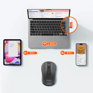 Meetion BTM185 2.4G Wireless and Bluetooth Silent Mouse Black Sri Lanka