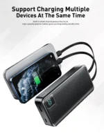 VEN-DENS VD-PB061 20000mAh Power Bank with Built-in Cables and LED Display