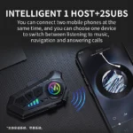 Y10 Motorcycle Helmet Bluetooth Headset with Mic and 1000mAh Battery