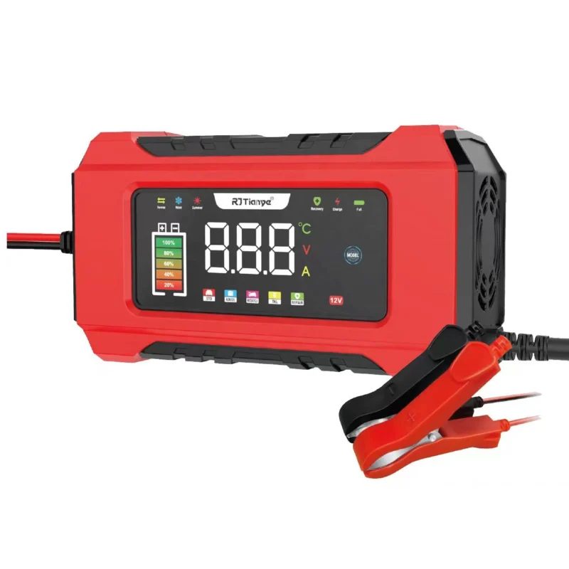 12V 6A Smart Battery Charger with LED Touch Screen and Pulse Repair Mode