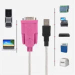 USB 2.0 to RS232 Serial DB9 9-Pin Male Adapter Cable with Blue Jacket