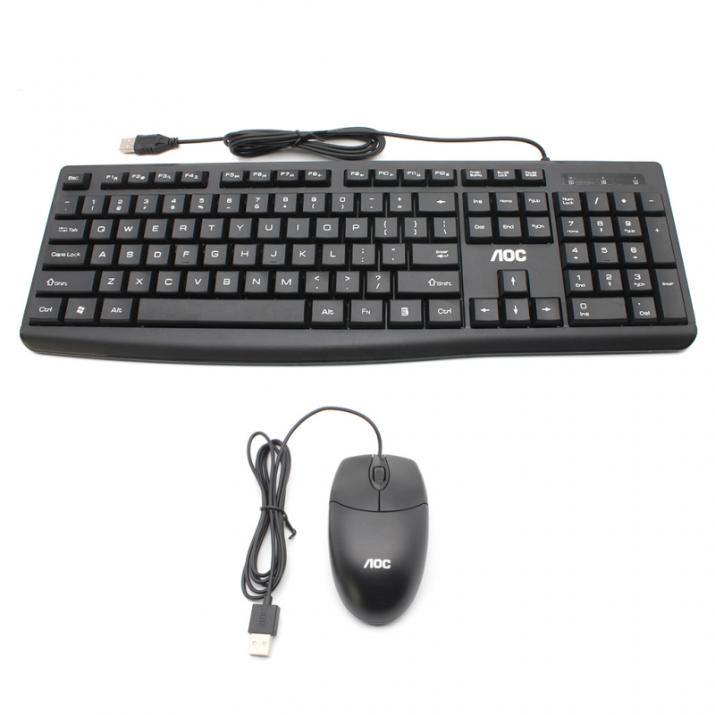 AOC KM151 Wired USB Keyboard and Mouse Combo Full Set Sri Lanka