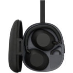 Sony WH-1000XM6 ultimate ANC wireless over-ear noise-canceling headphones in black, folded alongside their compact carrying case.