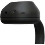 Sony WH-1000XM6 ultimate ANC wireless over-ear noise-canceling headphones in black, folded alongside their compact carrying case.