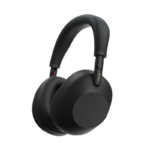 Sony WH-1000XM6 ultimate ANC wireless over-ear noise-canceling headphones in black, folded alongside their compact carrying case.