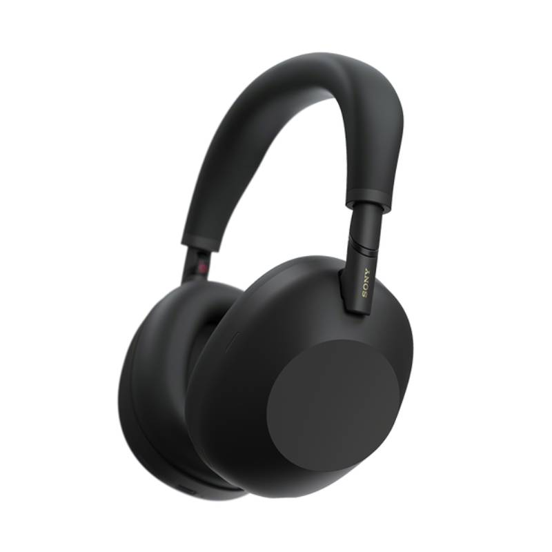 Sony WH-1000XM6 ultimate ANC wireless over-ear noise-canceling headphones in black, folded alongside their compact carrying case.