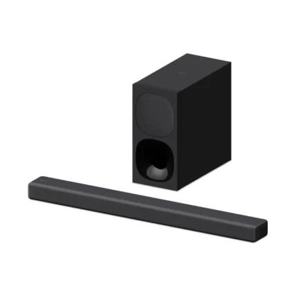 Sony HT-G700 3.1ch Dolby Atmos soundbar with wireless subwoofer positioned in front of a flat-screen TV in a home theater setting