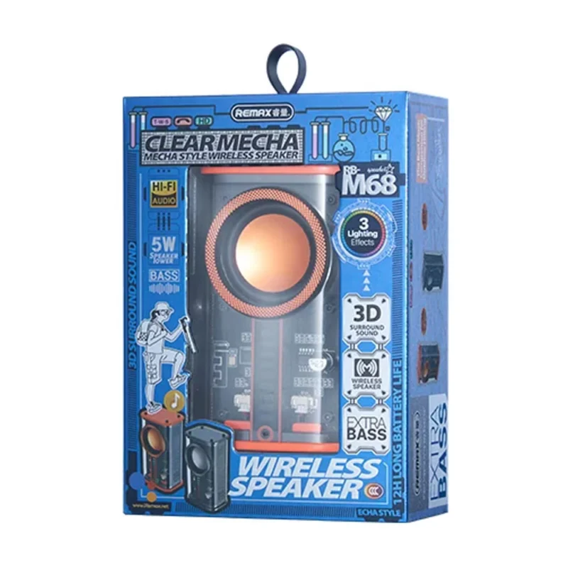 Remax RB-M68 Transparent Mecha Bluetooth Wireless Speaker 5W