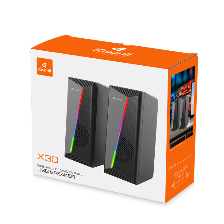 Kisonli X30 USB 3.5mm Multimedia Speaker with RGB Light