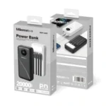 Mikorean MGP-L043 20000mAh power bank in black, featuring 22.5W PD fast charging ports and digital LED battery display.