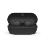 Sony WF-C710N true wireless noise-canceling earbuds displayed alongside their compact charging case on a minimalist background.