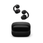 Sony LinkBuds Clip WF-LC900 open-ear wireless earbuds featuring a comfortable clip-on design, shown inside their matching charging case.