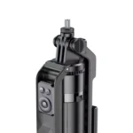 PLOKAMA Live P10 180cm selfie stick tripod extended vertically with a smartphone mounted in 360-degree rotation mode for vlogging.