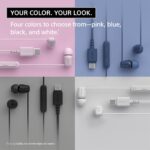 Sony IER-EX15C USB-C wired earphones in black displayed with their Type-C connector and inline remote microphone module.
