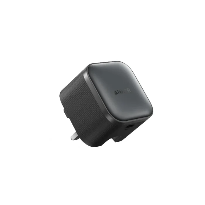 Anker Nano Charger 45W ultra-compact USB-C wall adapter in black, designed for high-speed charging.