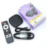 Mortal T1 Android 14.0 4K smart streaming media player TV box with remote control for sale in Sri Lanka.