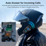 Q28 motorcycle helmet HD 1080P video recorder Bluetooth headset with waterproof housing and 1500mAh battery displayed in Sri Lanka.