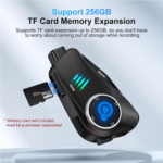 Q28 motorcycle helmet HD 1080P video recorder Bluetooth headset with waterproof housing and 1500mAh battery displayed in Sri Lanka.